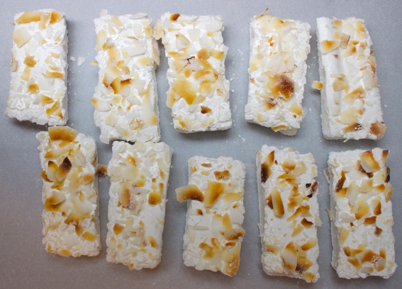 Marshmallows with toasted coconut